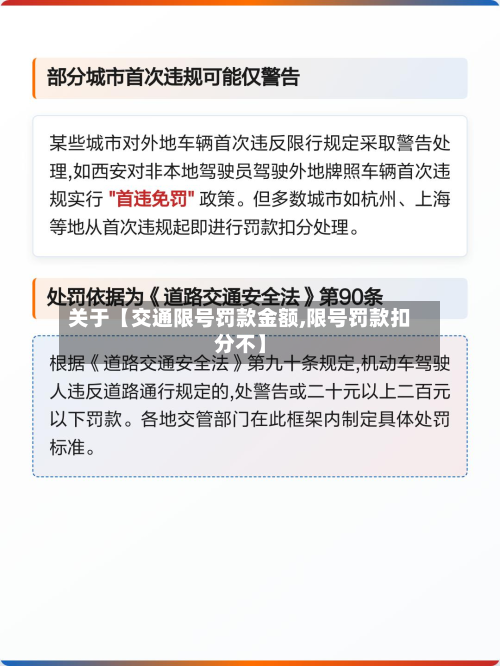 关于【交通限号罚款金额,限号罚款扣分不】