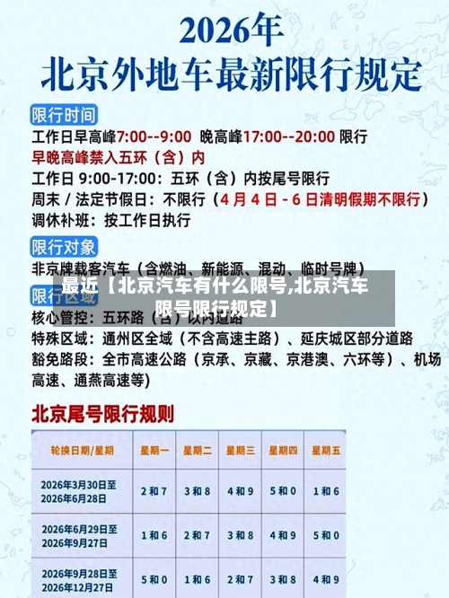 最近【北京汽车有什么限号,北京汽车限号限行规定】