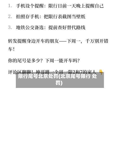 限行尾号北京处罚(北京尾号限行 处罚)