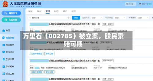 万里石（002785）被立案，股民索赔可期-第2张图片