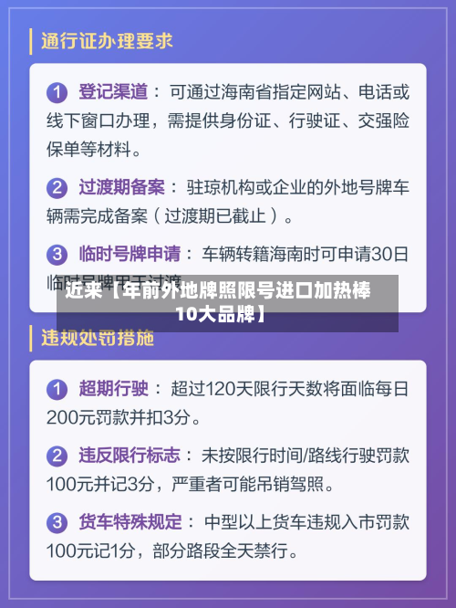 近来【年前外地牌照限号进口加热棒10大品牌】