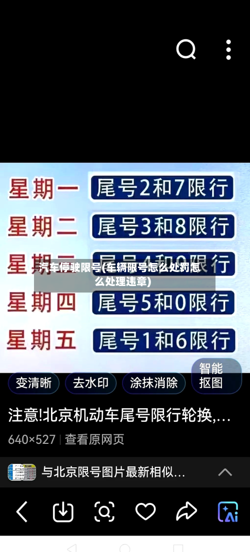 汽车停驶限号(车辆限号怎么处罚怎么处理违章)