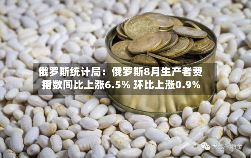 俄罗斯统计局:俄罗斯8月生产者费用
指数同比上涨6.5% 环比上涨0.9%-第2张图片