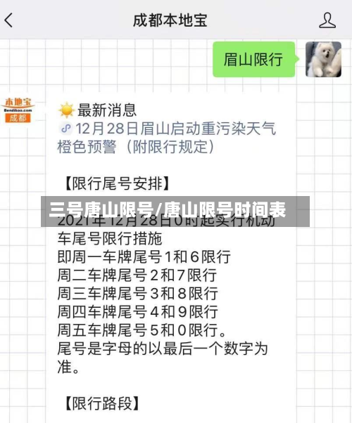 三号唐山限号/唐山限号时间表
