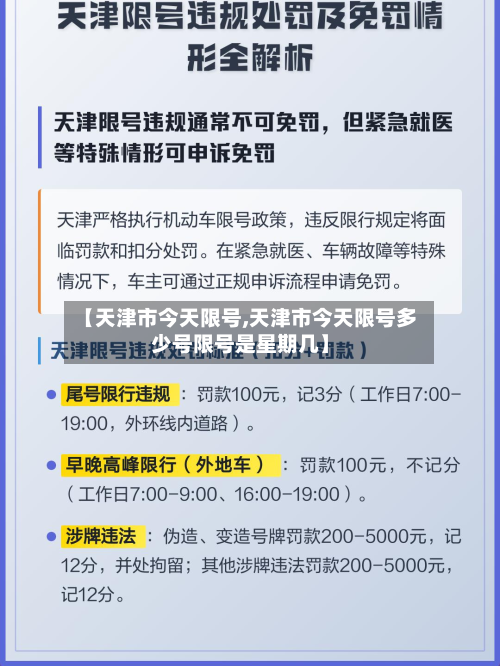 【天津市今天限号,天津市今天限号多少号限号是星期几】