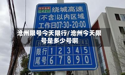 沧州限号今天限行/沧州今天限号是多少号啊-第3张图片