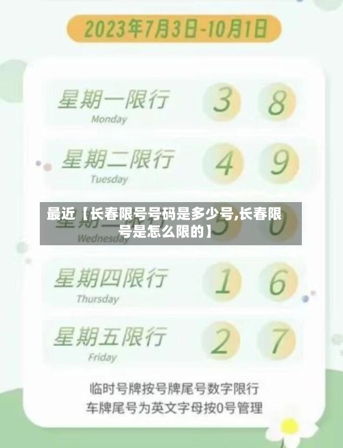 最近【长春限号号码是多少号,长春限号是怎么限的】-第3张图片