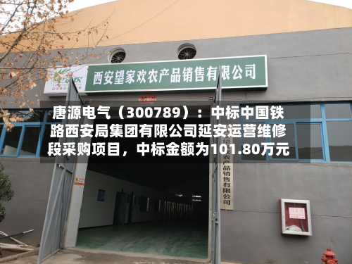 唐源电气（300789）：中标中国铁路西安局集团有限公司延安运营维修段采购项目，中标金额为101.80万元-第3张图片